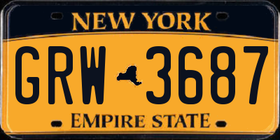 NY license plate GRW3687