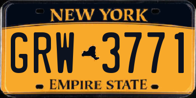 NY license plate GRW3771