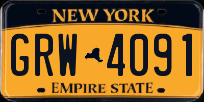 NY license plate GRW4091