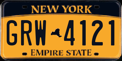 NY license plate GRW4121