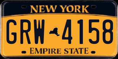 NY license plate GRW4158