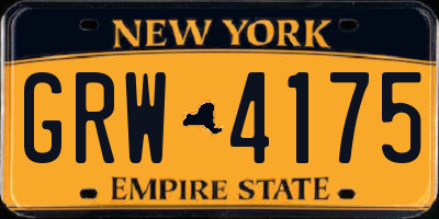 NY license plate GRW4175