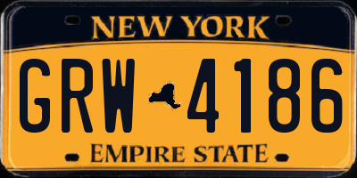 NY license plate GRW4186