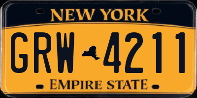NY license plate GRW4211