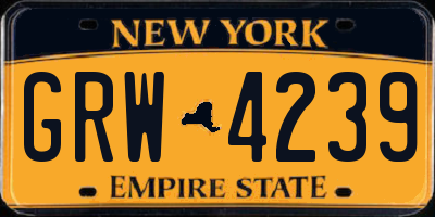 NY license plate GRW4239