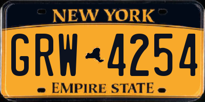 NY license plate GRW4254