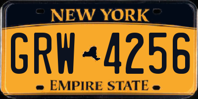 NY license plate GRW4256