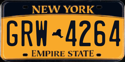 NY license plate GRW4264