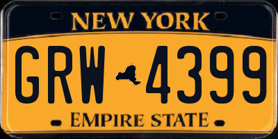NY license plate GRW4399