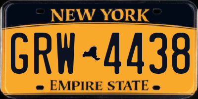 NY license plate GRW4438