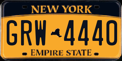 NY license plate GRW4440