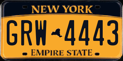 NY license plate GRW4443