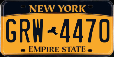 NY license plate GRW4470