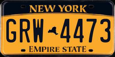NY license plate GRW4473