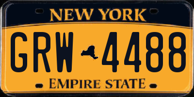 NY license plate GRW4488