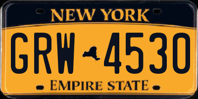NY license plate GRW4530