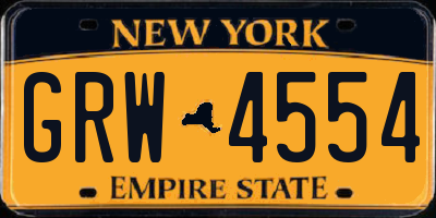 NY license plate GRW4554
