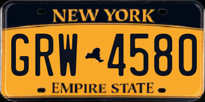 NY license plate GRW4580