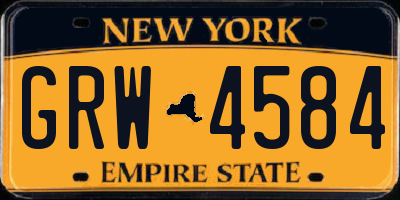 NY license plate GRW4584