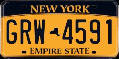 NY license plate GRW4591