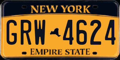 NY license plate GRW4624