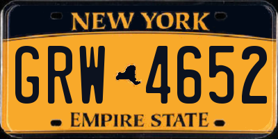 NY license plate GRW4652