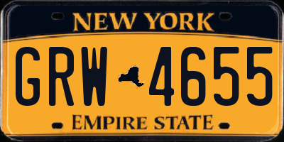 NY license plate GRW4655