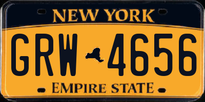 NY license plate GRW4656