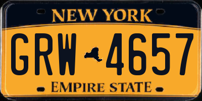NY license plate GRW4657