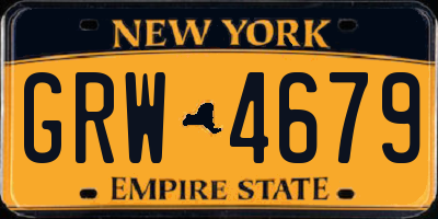 NY license plate GRW4679