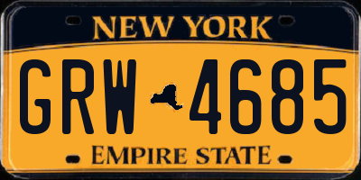 NY license plate GRW4685
