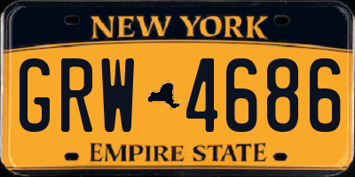 NY license plate GRW4686