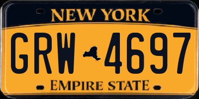 NY license plate GRW4697
