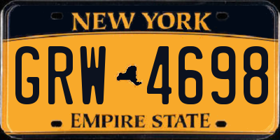 NY license plate GRW4698