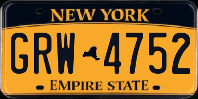 NY license plate GRW4752