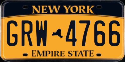 NY license plate GRW4766