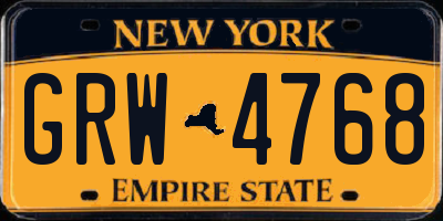 NY license plate GRW4768