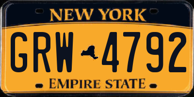NY license plate GRW4792