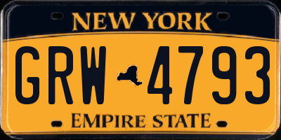 NY license plate GRW4793