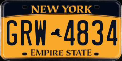 NY license plate GRW4834