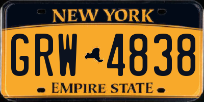NY license plate GRW4838