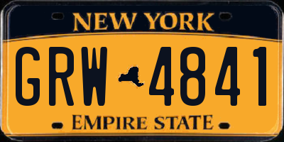NY license plate GRW4841