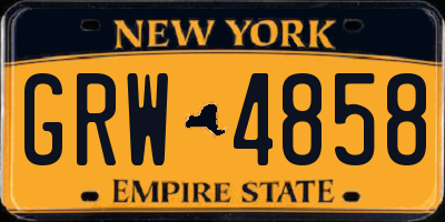 NY license plate GRW4858