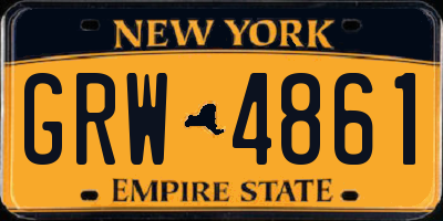 NY license plate GRW4861