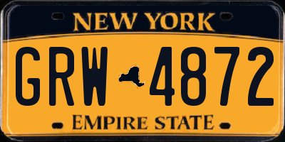 NY license plate GRW4872