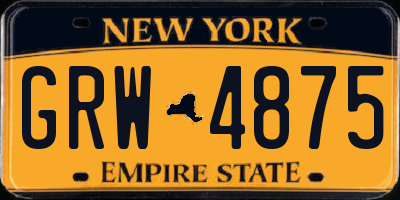 NY license plate GRW4875