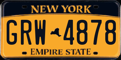 NY license plate GRW4878