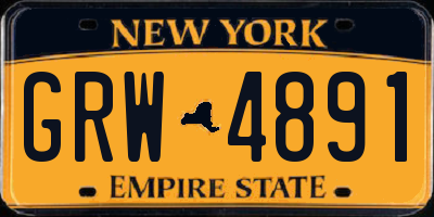NY license plate GRW4891