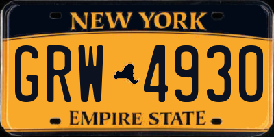 NY license plate GRW4930