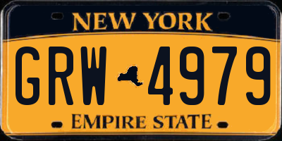 NY license plate GRW4979